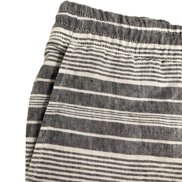 J. Jill Love Linen Striped Pull On size XL Drawstring Shorts Grey White - Picture 5 of 7